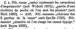 FEW, 2: 314, Stichwort "casse"