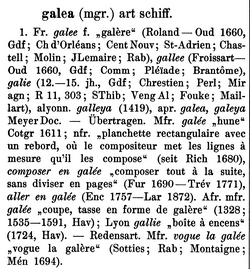 FEW, 4: 27, Stichwort "galée"