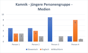 Diagramm - jüngere Personengruppe aus Kamnik - Medien